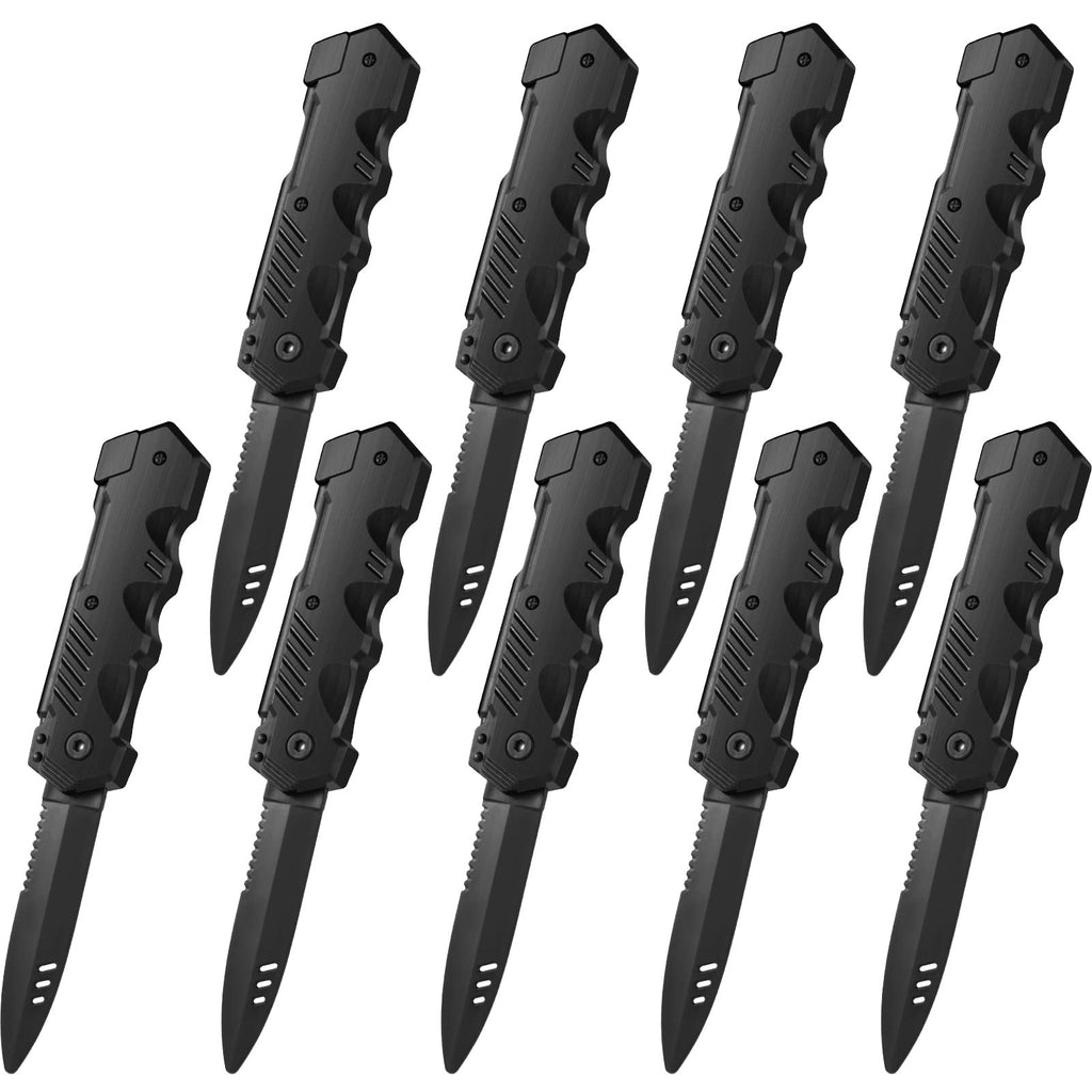 ZJoey 9 Pack Retractable Fake Knives – Trick Plastic Blades for Pranks, Halloween, April Fool's