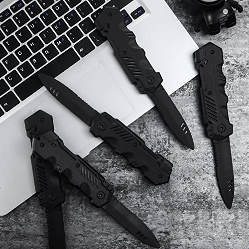 ZJoey 9 Pack Retractable Fake Knives – Trick Plastic Blades for Pranks, Halloween, April Fool's