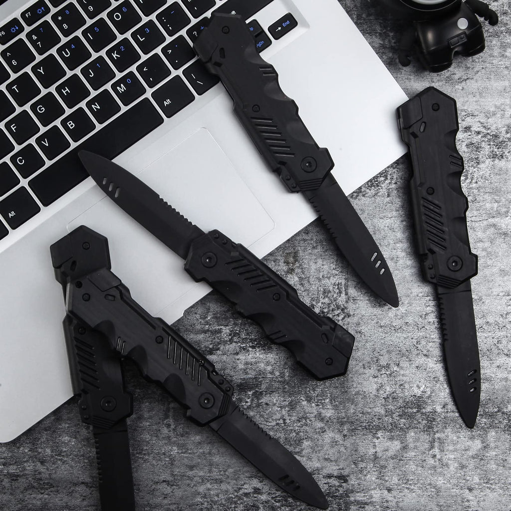 ZJoey 9 Pack Retractable Fake Knives – Trick Plastic Blades for Pranks, Halloween, April Fool's