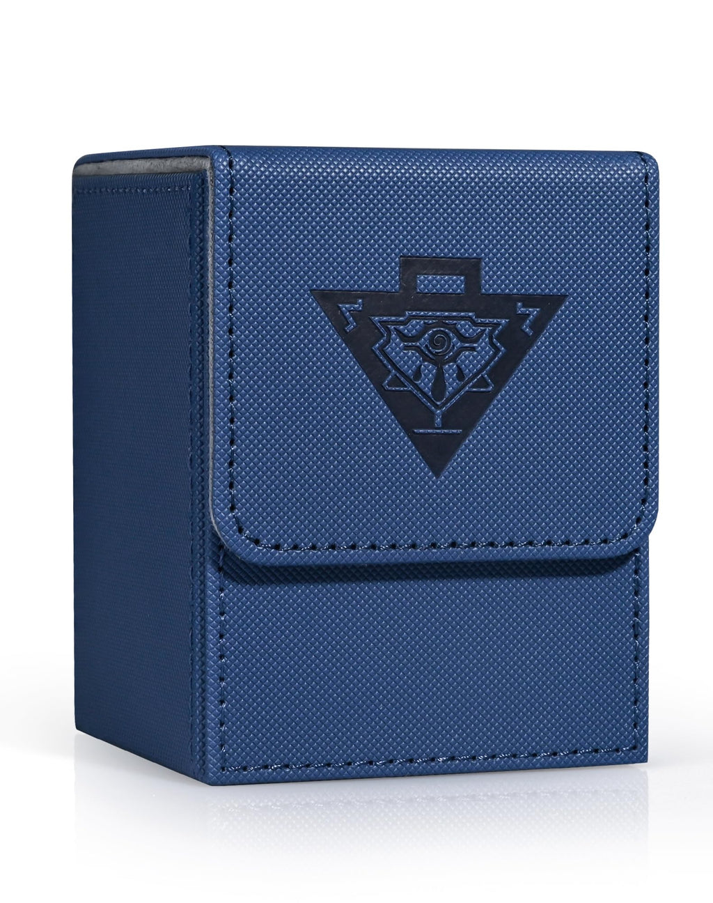 ZLCA Navy Faux Leather Card Deck Box – Holds 100+ Sleeved MTG/YuGiOh Cards with Dividers