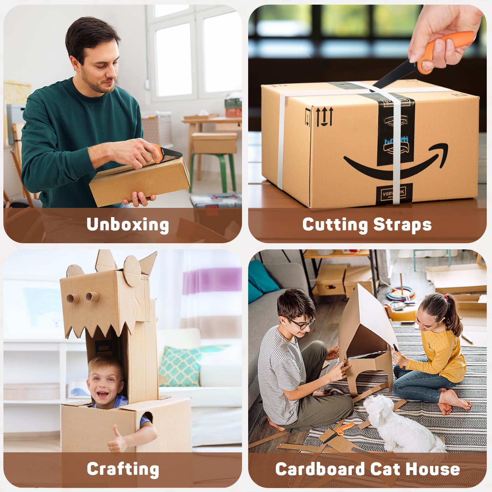 ZLemma Kids Cardboard Construction Tool Kit 2-Piece Set – Safe Cardboard Saw & Knife for STEM Play