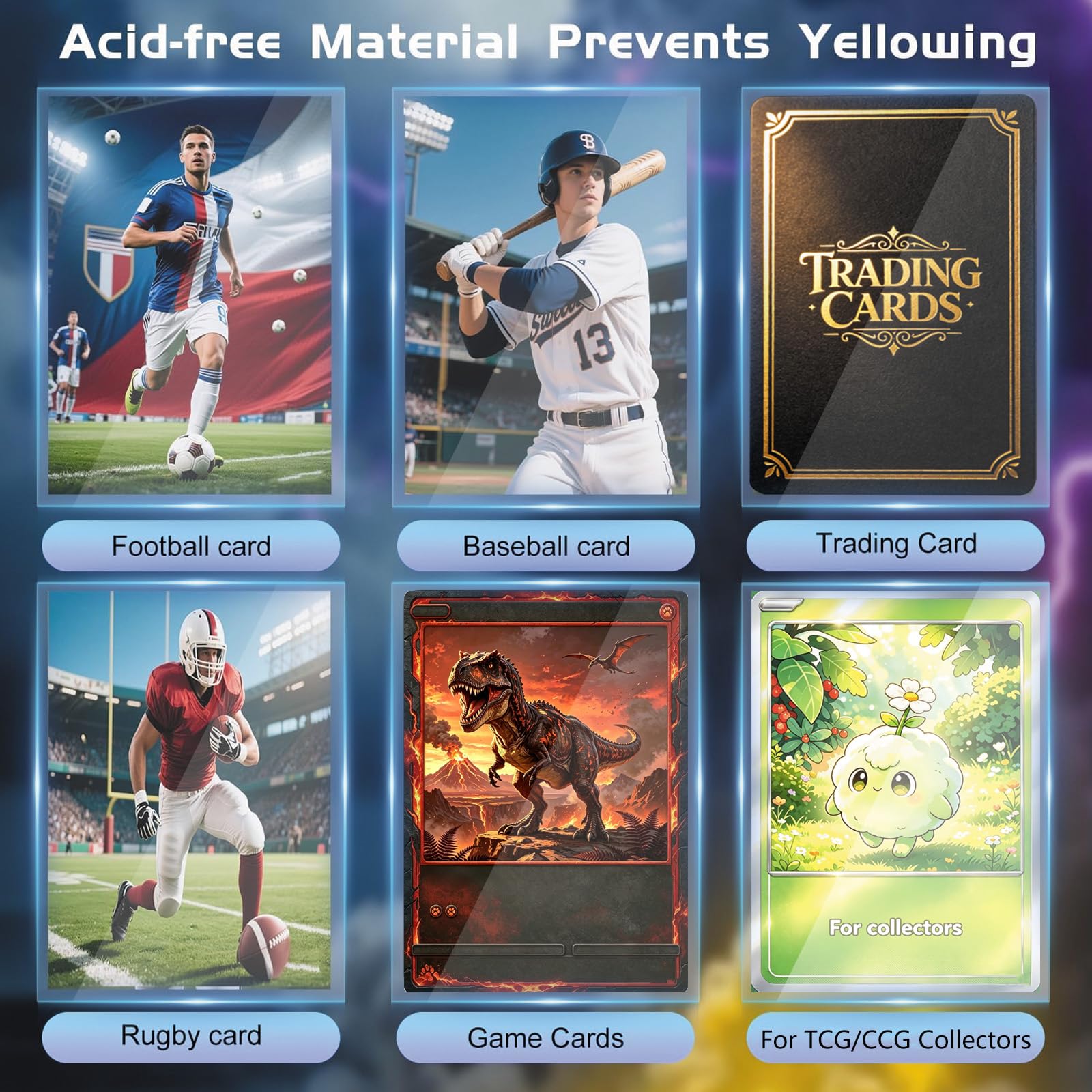 ZLinwly 1000 Clear Penny Card Sleeves – Standard Size 66x91mm, Acid-Free Polypropylene Protectors for TCG, Sports Cards & Collectibles