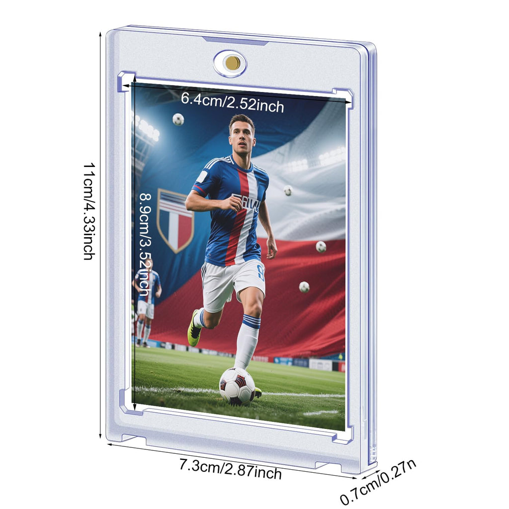 ZLinwly 35pt Magnetic Card Holders 10-Pack: Clear Acrylic Trading Card Protectors with UV Protection for Baseball, Football, Basketball Cards, MTG, TCG