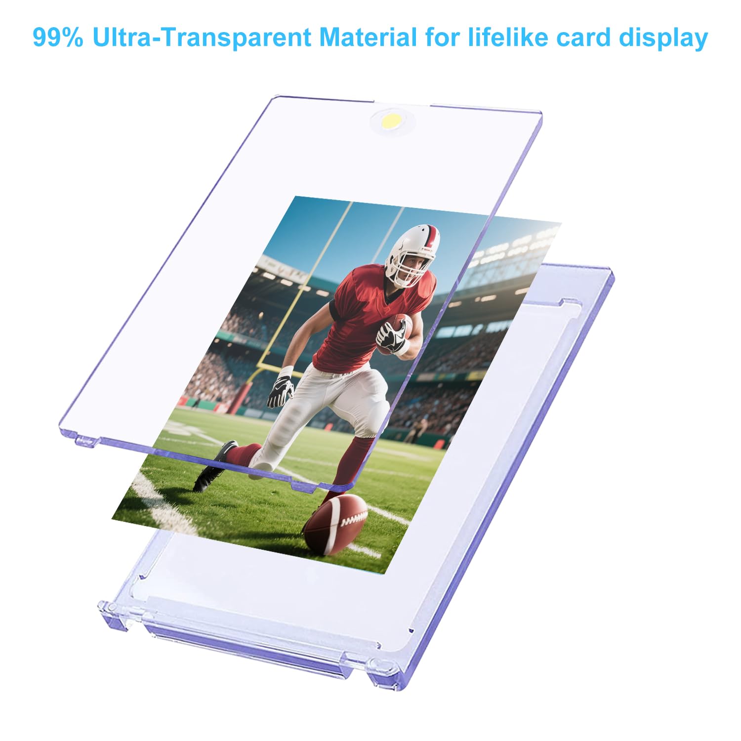 ZLinwly 35pt Magnetic Card Holders 10-Pack: Clear Acrylic Trading Card Protectors with UV Protection for Baseball, Football, Basketball Cards, MTG, TCG