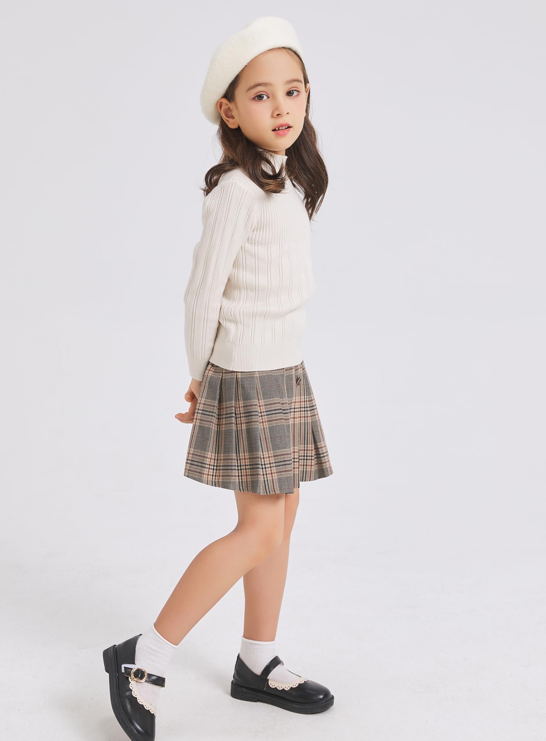 ZLYC Wool Kids Beret – French Artist Style for Girls, 90% Wool, Fits Ages 3–8
