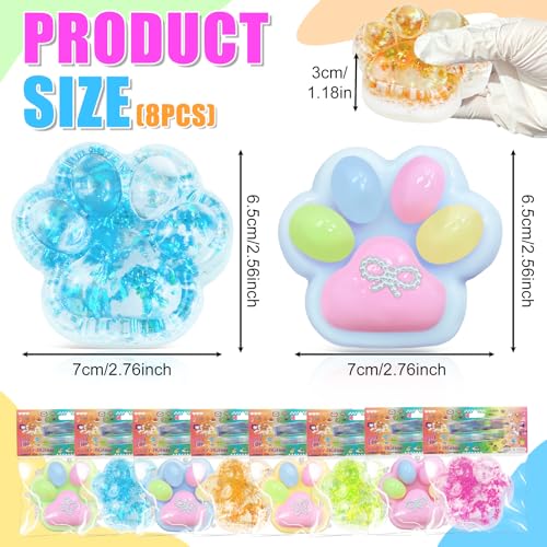 Zoacrn 4-Pack Taba Squishies Cat Paw – Cute Kawaii Stress Relief Squeeze Toys for Adults & Kids