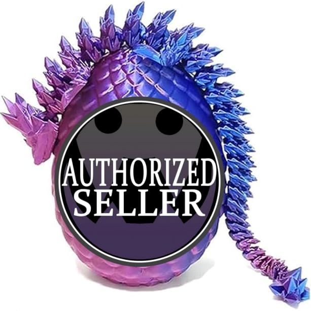 Zobetro 3D Printed Articulated Crystal Dragon in Easter Egg – Purple Fidget Desk Toy