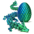 Zobetro 3D Printed Dragon in Egg – Articulated Crystal Dragon Fidget Desk Toy, Green