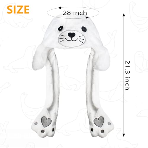 ZONESTA Animal Hat with Moving Ears – Funny Plush Headwear for Kids and Adults