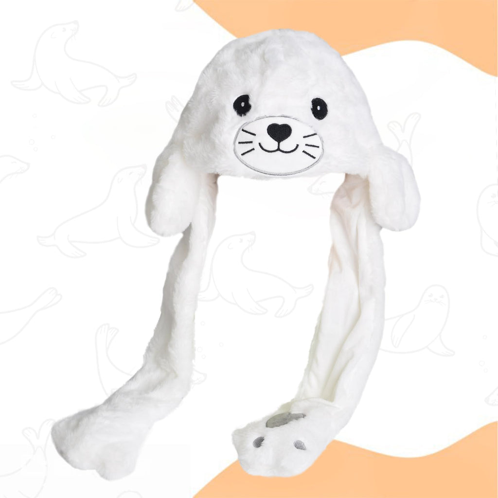ZONESTA Animal Hat with Moving Ears – Funny Plush Headwear for Kids and Adults