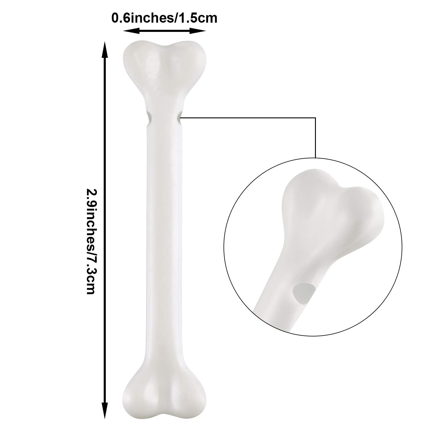 Zonon 24-Pack Mini Plastic Skeleton Bones for Halloween Costume DIY and Party Decor