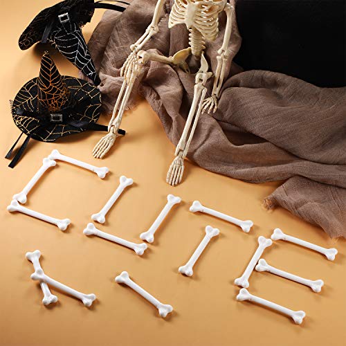 Zonon 24-Pack Mini Plastic Skeleton Bones for Halloween Costume DIY and Party Decor