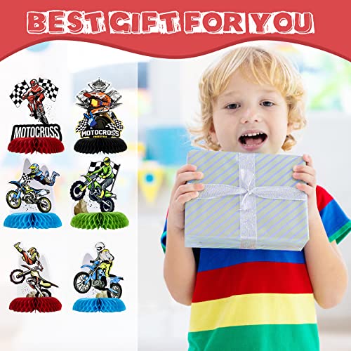 Zonon 9 Piece Dirt Bike Party Decorations – Honeycomb Centerpieces for Motorcycle Themed Parties