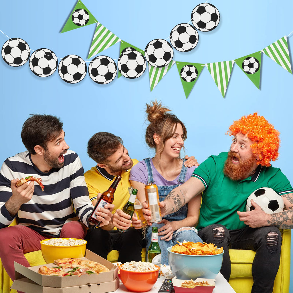 Zonon Soccer Party Banner Set - 4 Pieces Cardstock Decorations for Sports Birthday
