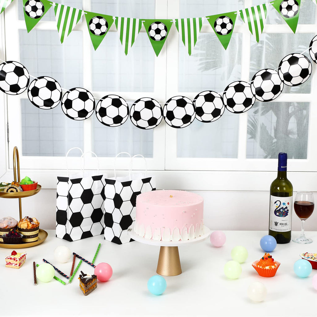 Zonon Soccer Party Banner Set - 4 Pieces Cardstock Decorations for Sports Birthday