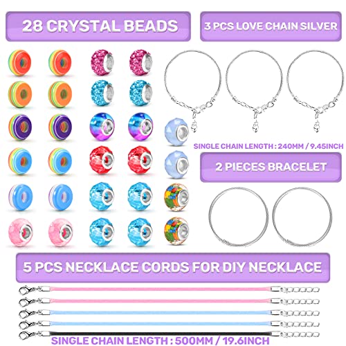 ZOOI Bracelet Making Kit for Girls - Mermaid Friendship Charm Craft Set, Purple