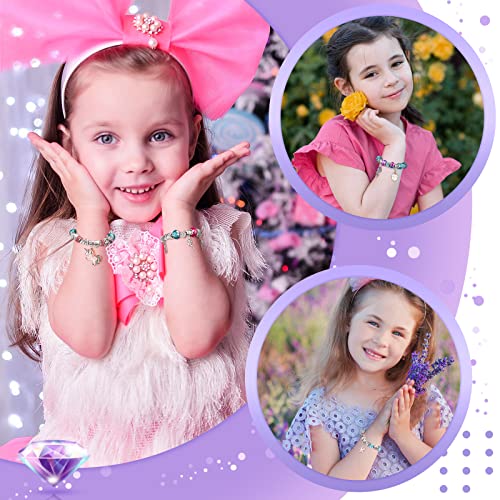ZOOI Bracelet Making Kit for Girls - Mermaid Friendship Charm Craft Set, Purple