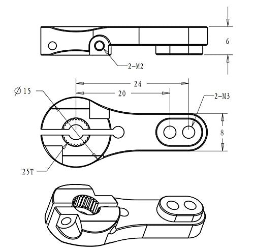 ZOSKAY 25KG Digital Servo - Metal Gear, CNC Aluminium, IP67 Waterproof for 1/8 1/10 RC Cars