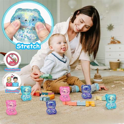 ZTATU Bear Squishy Stress Ball - 1 Pack, Soft TPR Fidget Toy for Stress Relief, Cute Gummy Bear Design for Kids and Adults