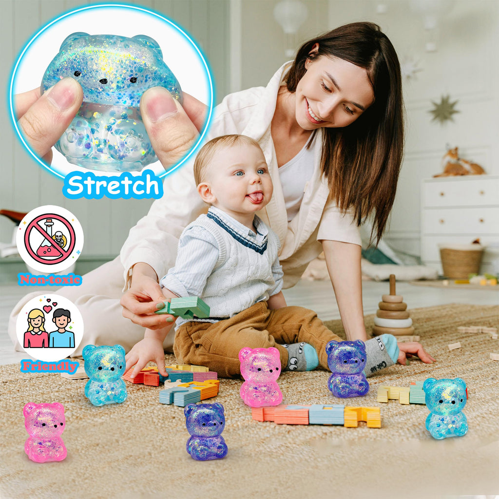 ZTATU Bear Squishy Stress Ball - 1 Pack, Soft TPR Fidget Toy for Stress Relief, Cute Gummy Bear Design for Kids and Adults