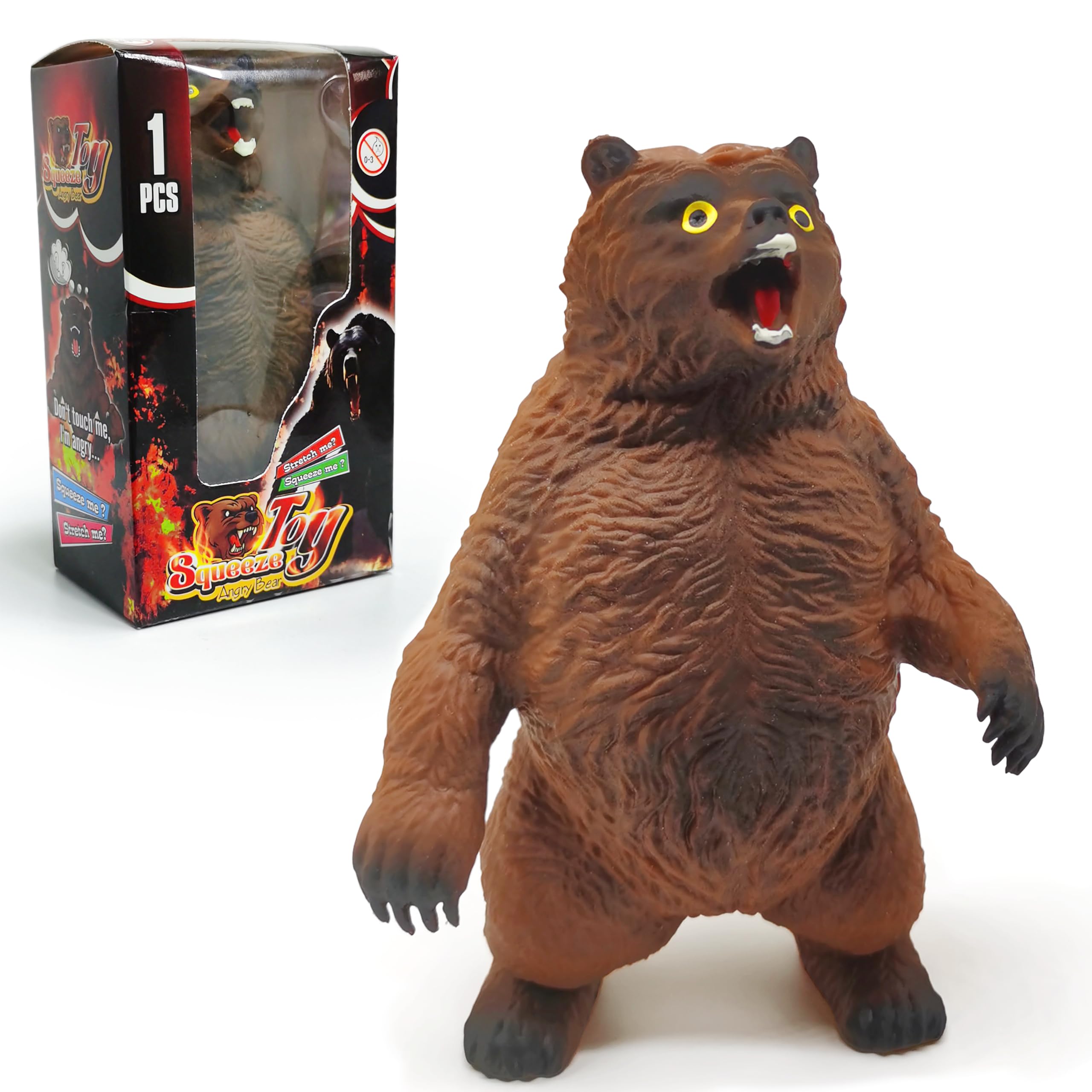 ZTATU Brown Bear Stress Ball (1 Pack) – Non-Rebound Squishy Fidget Toy with Sand Filling