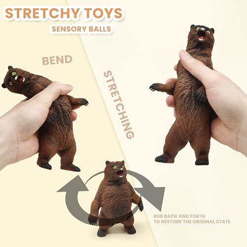 ZTATU Brown Bear Stress Ball (1 Pack) – Non-Rebound Squishy Fidget Toy with Sand Filling