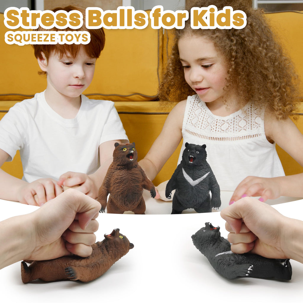 ZTATU Brown Bear Stress Ball (1 Pack) – Non-Rebound Squishy Fidget Toy with Sand Filling