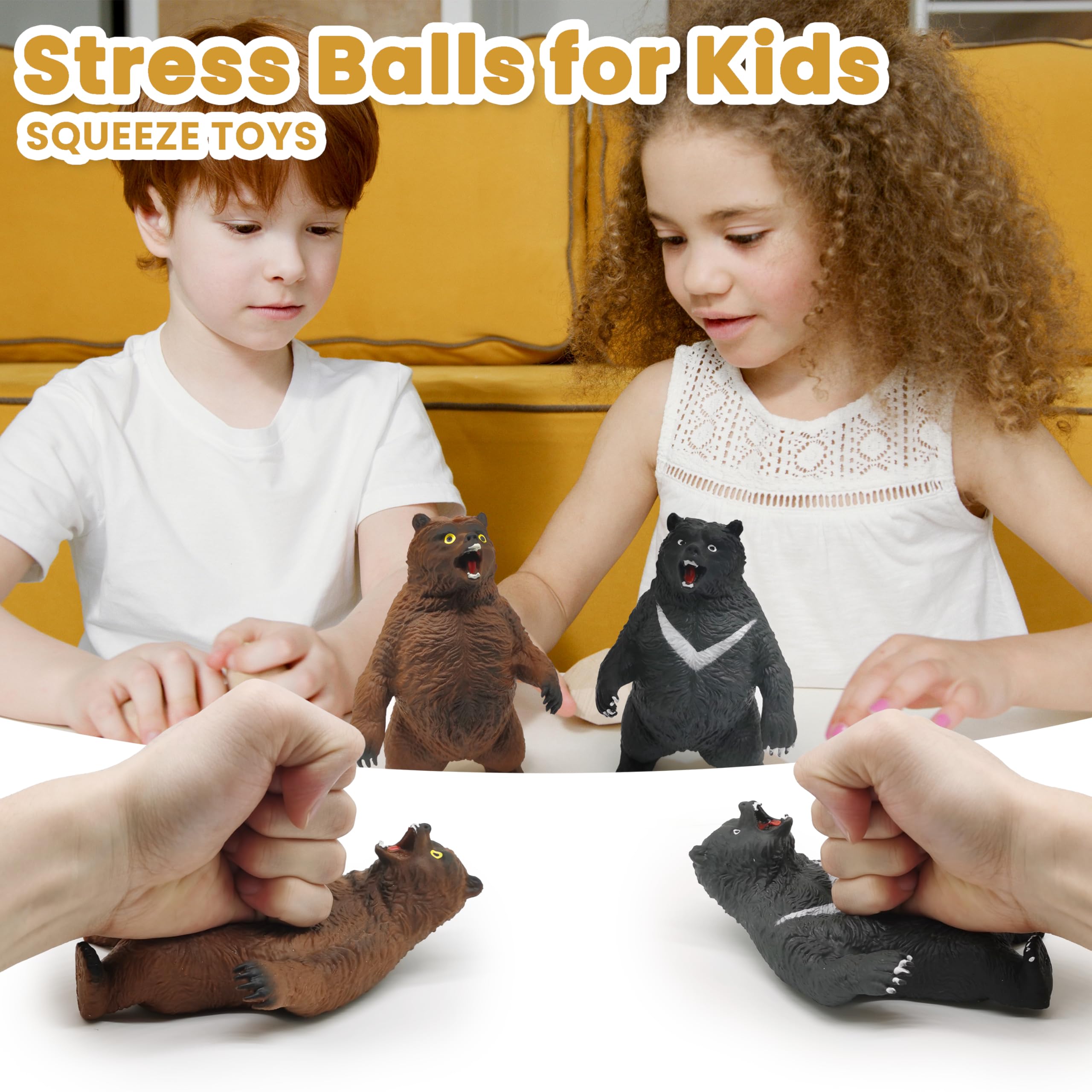 ZTATU Brown Bear Stress Ball (1 Pack) – Non-Rebound Squishy Fidget Toy with Sand Filling