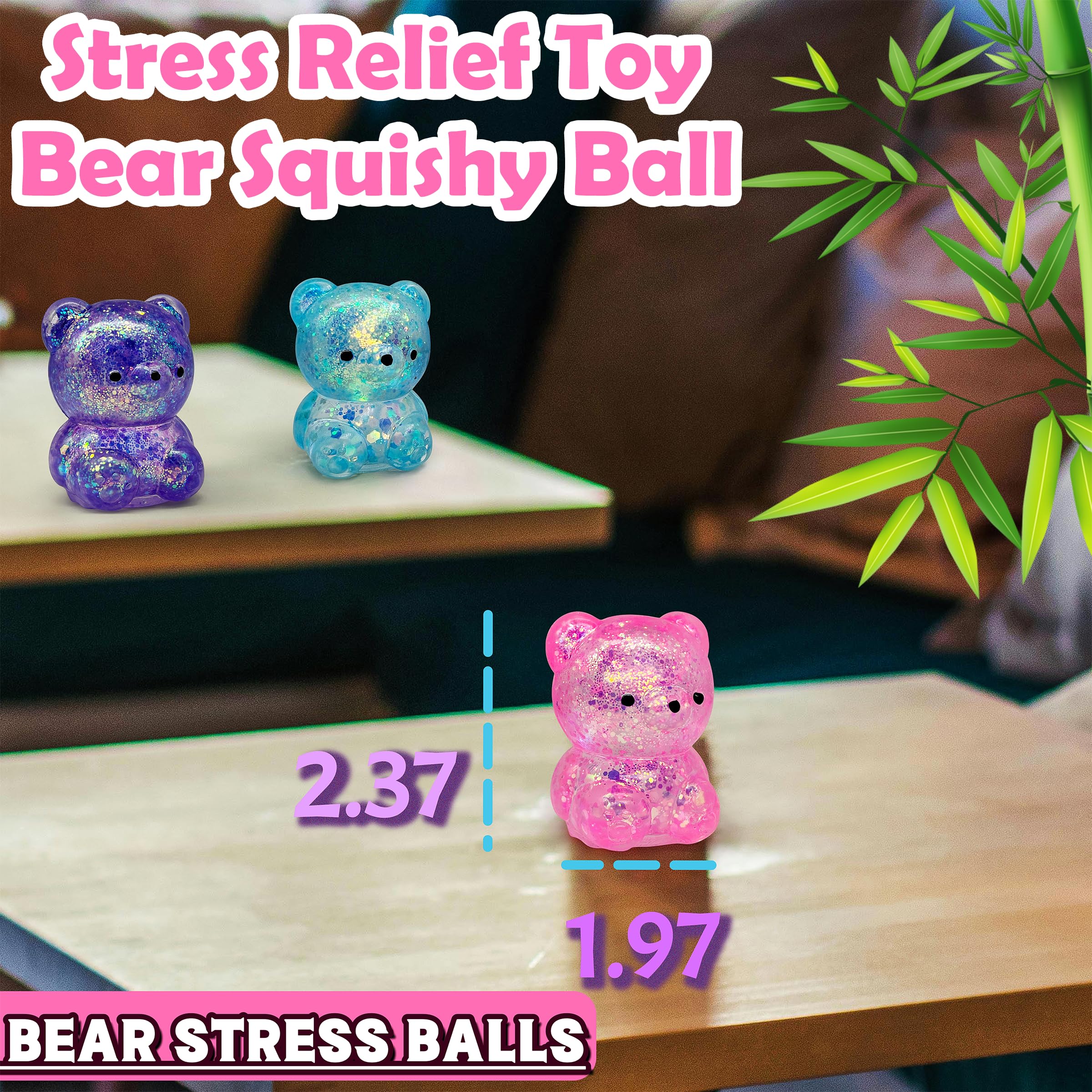 ZTATU Gummy Bear Squishy Fidget Toy – Soft TPR Stress Ball for Adults & Kids, Sensory Squeeze Toy, Party Favors