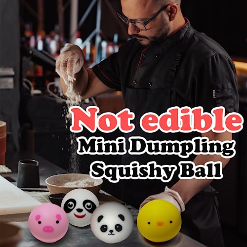 ZTATU Mini Panda Dumpling Squishy Toys (3 Pack) - Cute Stress Balls for Adults and Kids, Sensory Fidget Toy for Anxiety Relief, Party Favors, Easter Basket Stuffers
