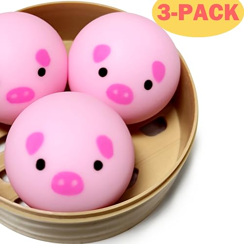 ZTATU Mini Pig Dumpling Squishy Toys (3 Pack) – Sensory Stress Relief for Adults & Kids