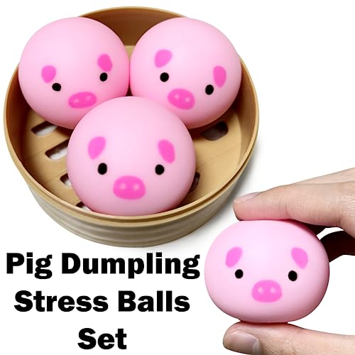ZTATU Mini Pig Dumpling Squishy Toys (3 Pack) – Sensory Stress Relief for Adults & Kids