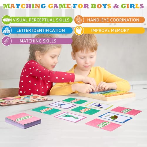 Zubebe Memory Matching Game Set of 4 Themes - Educational Toy for Kids, Family Night, Classroom Prizes