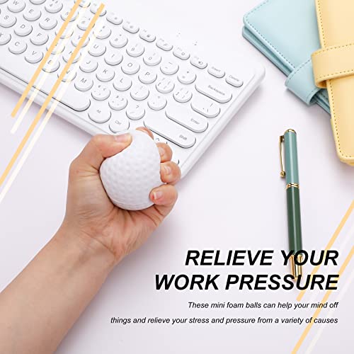 Zubebe Mini Golf Stress Balls (8 Pack) - 2.5 Inch PU Foam Squeeze Toys for Stress Relief, Party Favors, Gifts