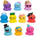 Zugar Land 10-Pack Rubber Octopus Toys - 2-Inch Soft Figurines (Random Designs)