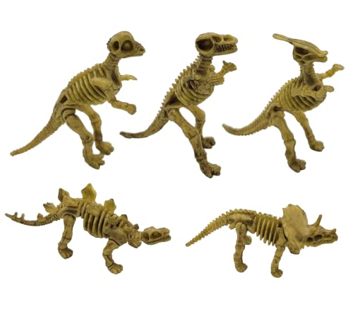 Zugar Land 12-Pack Dinosaur Fossil Skeleton Figures – 3-4 Inch PVC Dino Collection for Science Learning, Party Favors & More