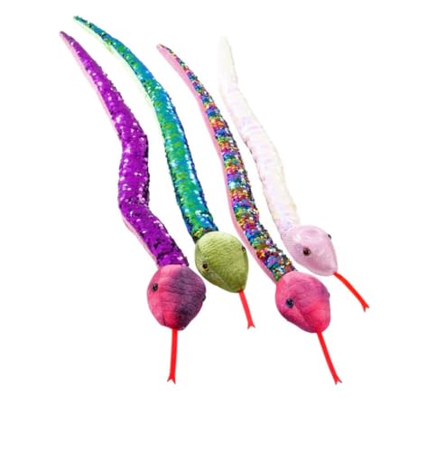 Zugar Land 26-Inch Reversible Sequin Plush Snake – Green/Black Color-Changing Soft Toy