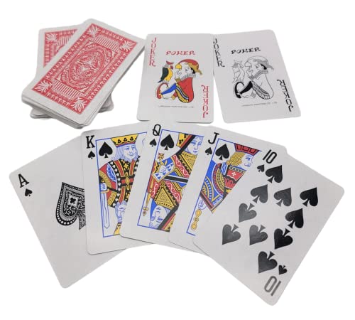 Zugar Land 6-Deck Playing Cards (3 Red + 3 Blue) - Plastic Coated, 55x86mm Poker/Blackjack/Bridge Size