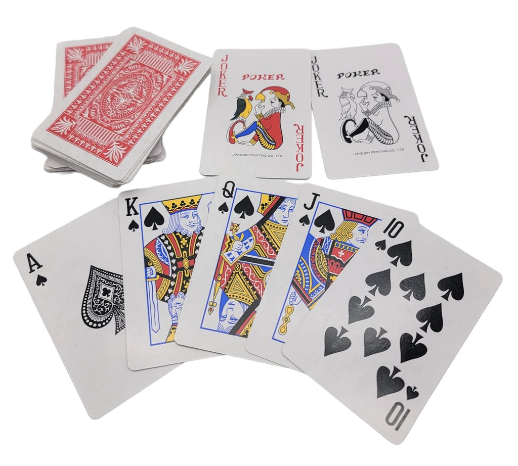 Zugar Land 6-Deck Playing Cards (3 Red + 3 Blue) - Plastic Coated, 55x86mm Poker/Blackjack/Bridge Size