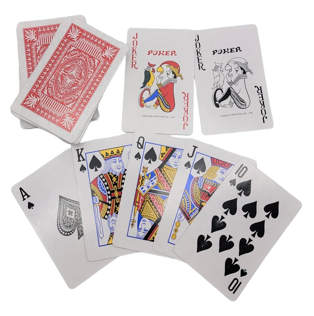 Zugar Land 6-Deck Playing Cards (3 Red + 3 Blue) - Plastic Coated, 55x86mm Poker/Blackjack/Bridge Size