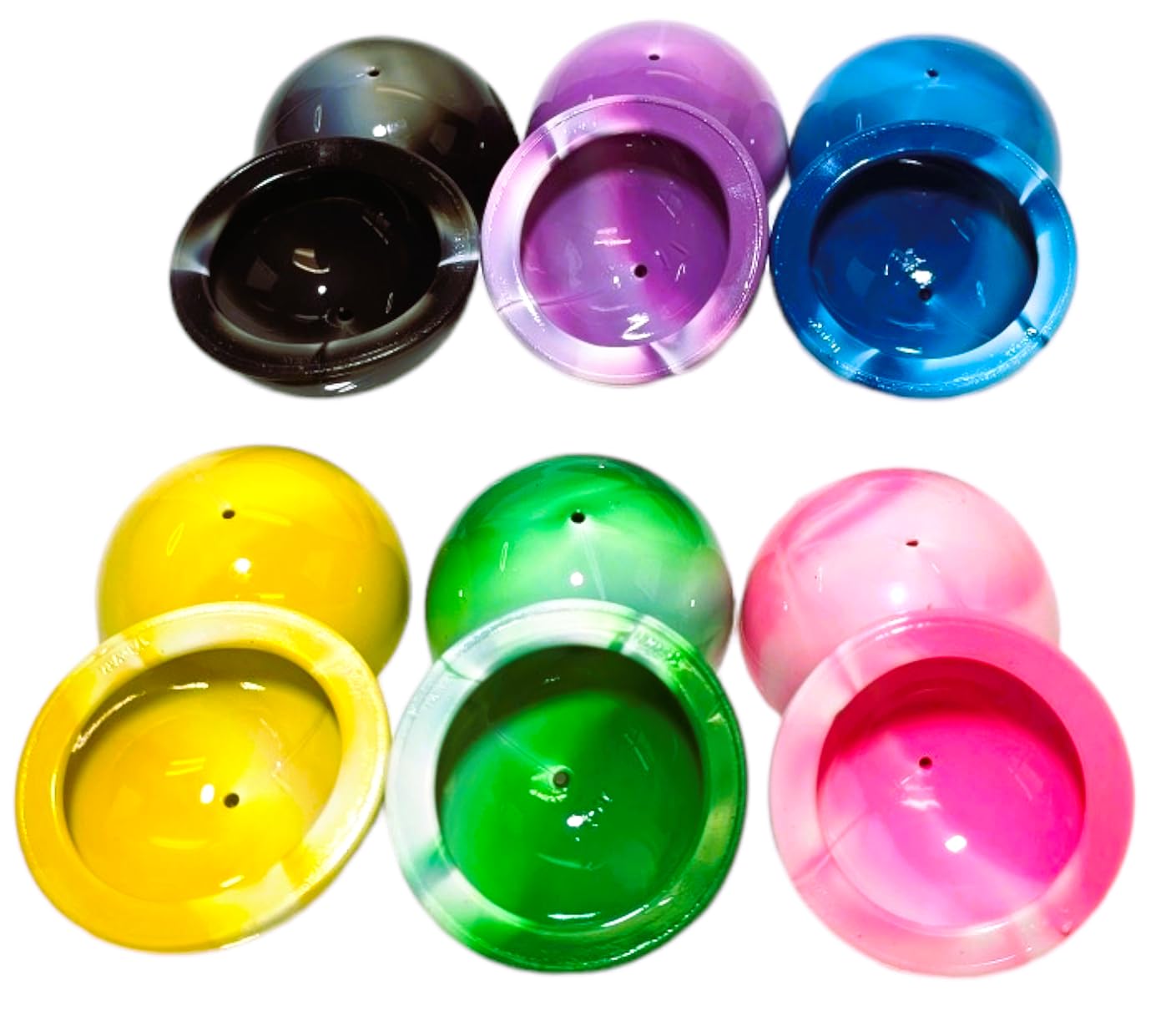 Zugar Land Colorful Rubber Marble Poppers (12-Pack) – 1.75" Retro Pop-Up Half Balls with Tie-Dye Designs