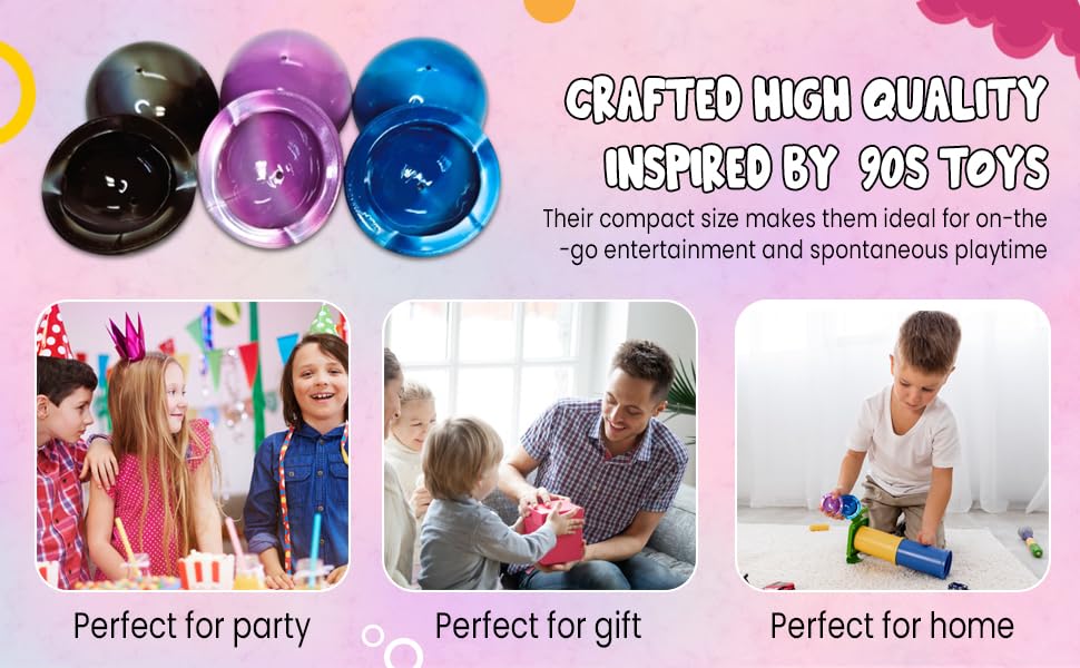 Zugar Land Colorful Rubber Marble Poppers (12-Pack) – 1.75" Retro Pop-Up Half Balls with Tie-Dye Designs