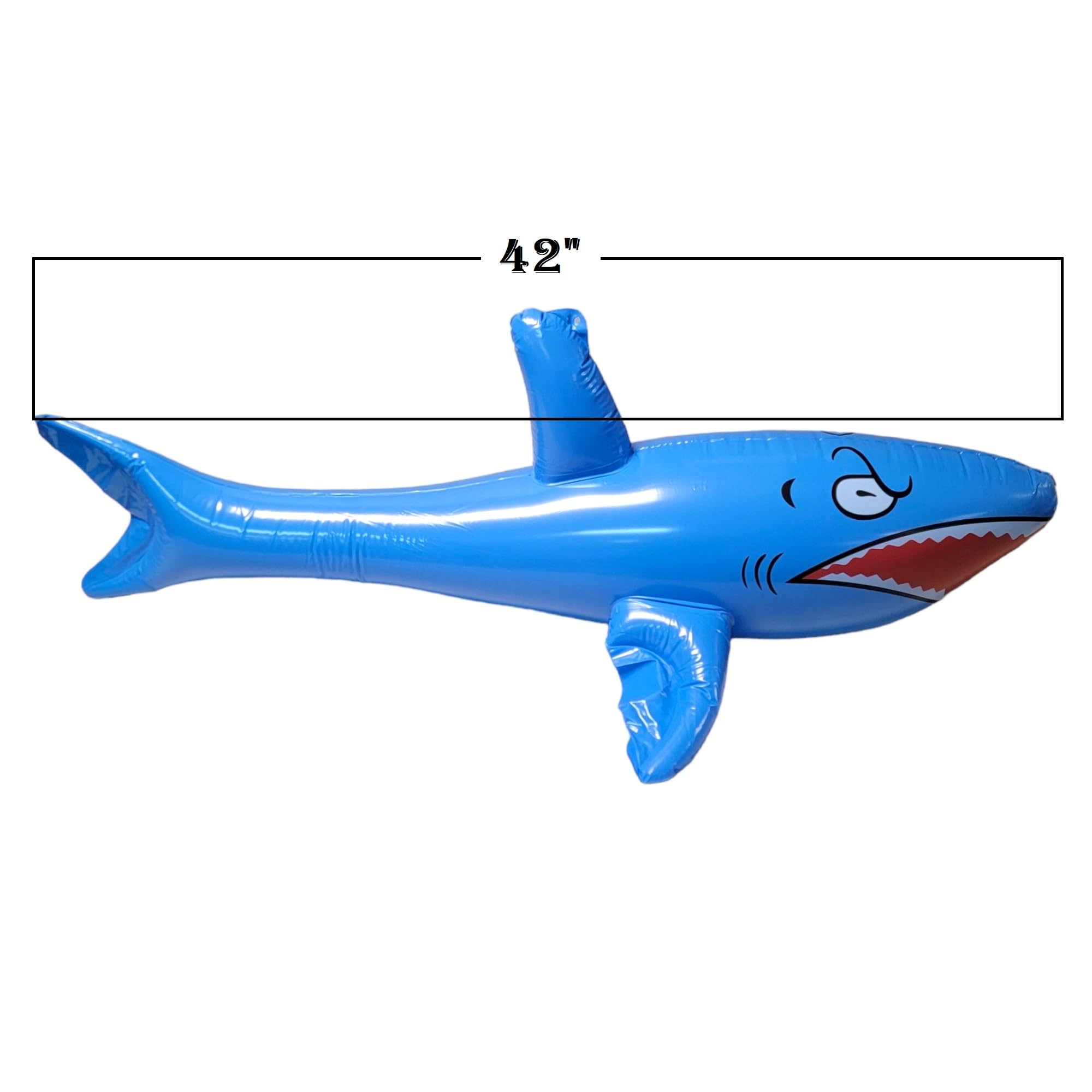 Zugar Land Jumbo 42" Inflatable Shark - 3-Pack (Red, Blue, White) Giant Pool Float Toy
