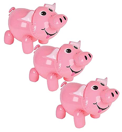 Zugar Land Large Inflatable Pink Pig (24") – Party Toy, Pool Float & Decoration