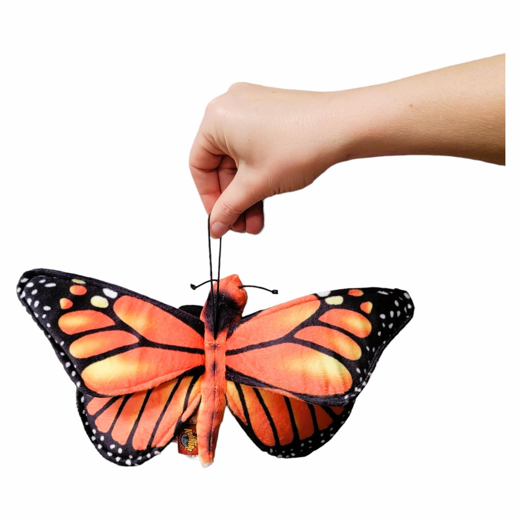 Zugar Land Plush Toy Butterfly - 11 Inch Soft Stuffed Animal, Orange Monarch or Blue Morpho with Double Wings