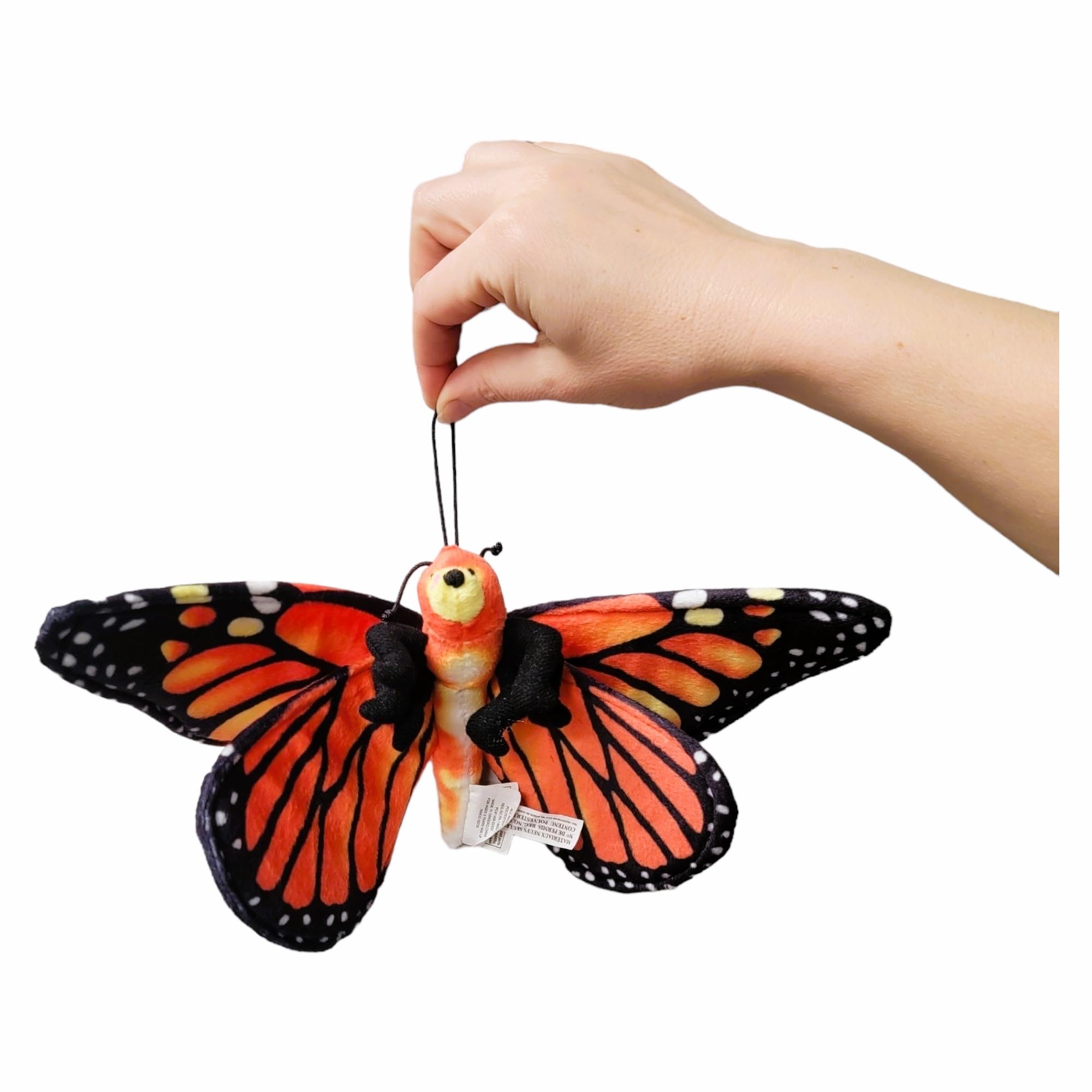 Zugar Land Plush Toy Butterfly - 11 Inch Soft Stuffed Animal, Orange Monarch or Blue Morpho with Double Wings