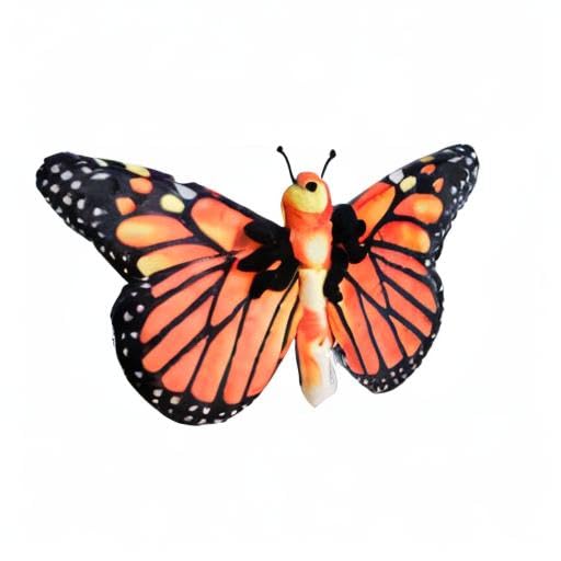 Zugar Land Plush Toy Butterfly - 11 Inch Soft Stuffed Animal, Orange Monarch or Blue Morpho with Double Wings