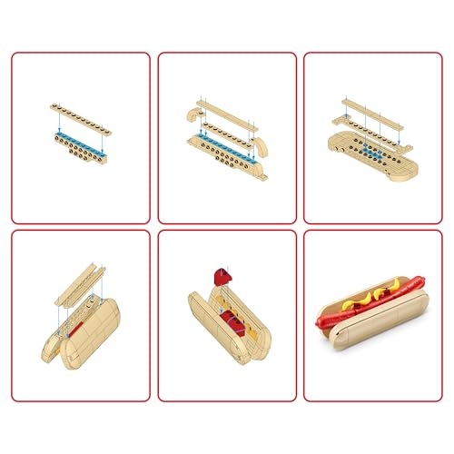 ZURU MAX Premium Snacks Hotdog Building Bricks Set – 200 Pieces, Compatible with Leading Brands