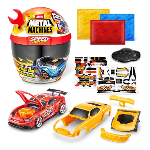 Zuru Metal Machines Speed Heroes Red: Build Your Own Custom Race Car with 20+ Surprises