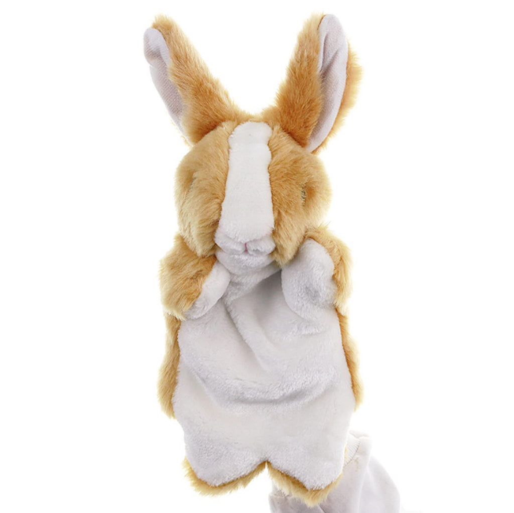 ZUXUCUVU Brown Bunny Hand Puppet – Soft Plush Rabbit Toy for Kids' Imaginative Play & Storytelling